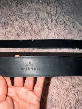 Gucci Black Leather women Belt with Debossed Logo size 100